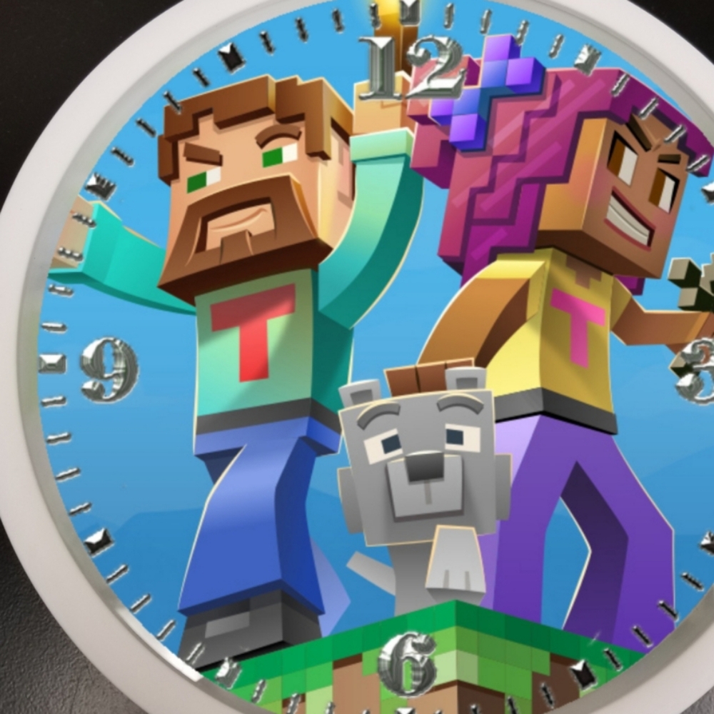 Minecraft pooch and friends led clock